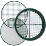 KOOLPUG Garden Sieve, 3 in 1 Metal Soil Sieve with Interchangeable Mesh Sizes 12mm/6mm/3mm, Fine Mesh Sieve Garden, Garden Riddle, Gardening Tool