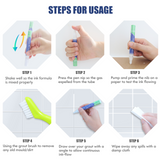 KOOLPUG Tile Grout Pen with Cleaning Brush, 8 Pieces for Tile Grout, Waterproof Pen, Pen for Restoring Bathrooms and Kitchens