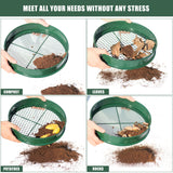 KOOLPUG Garden Sieve, 3 in 1 Metal Soil Sieve with Interchangeable Mesh Sizes 12mm/6mm/3mm, Fine Mesh Sieve Garden, Garden Riddle, Gardening Tool