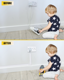 KOOLPUG Cable Tidy White Tubes, Longer Cable Channel,Self Adhesive Wire Trunking Kit, Wire Tidy for Wall, White Trunking for TV Cables, Cable Trunking