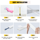 KOOLPUG Cable Tidy White Tubes, Longer Cable Channel,Self Adhesive Wire Trunking Kit, Wire Tidy for Wall, White Trunking for TV Cables, Cable Trunking