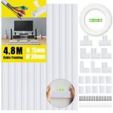 KOOLPUG Cable Tidy White Tubes, Longer Cable Channel,Self Adhesive Wire Trunking Kit, Wire Tidy for Wall, White Trunking for TV Cables, Cable Trunking