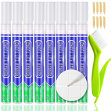 KOOLPUG Tile Grout Pen with Cleaning Brush, 8 Pieces for Tile Grout, Waterproof Pen, Pen for Restoring Bathrooms and Kitchens