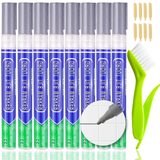 KOOLPUG Tile Grout Pen with Cleaning Brush, 8 Pieces for Tile Grout, Waterproof Pen, Pen for Restoring Bathrooms and Kitchens