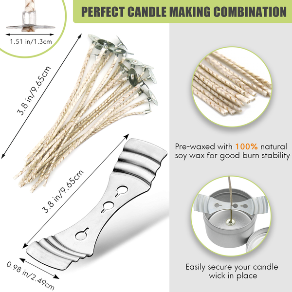 Candle Making KIT Superior, Soy Wax, Tin Container, Wick Holder