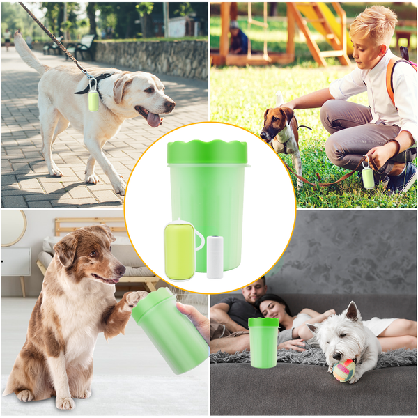 KOOLPUG Dog Paw Cleaner, Paw Cleaner Cup with Dog Poo Bags Leash